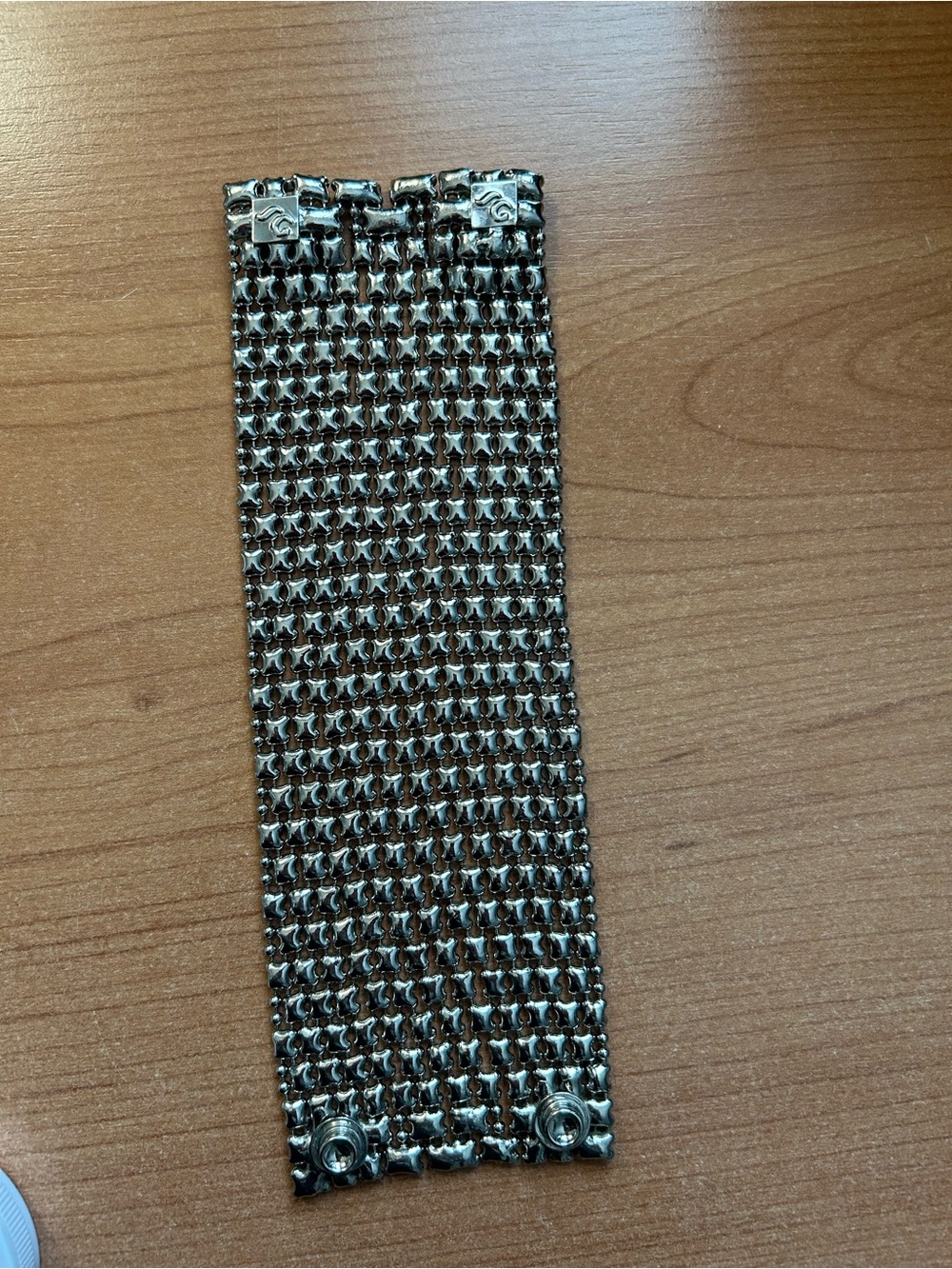 Wide Silver Mesh Bracelet